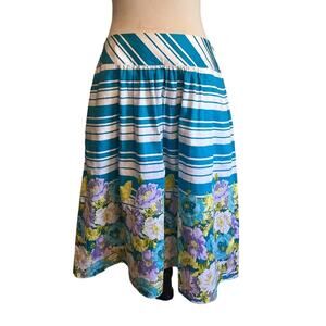 Talbots blue stripe and floral skirt- Size 8
